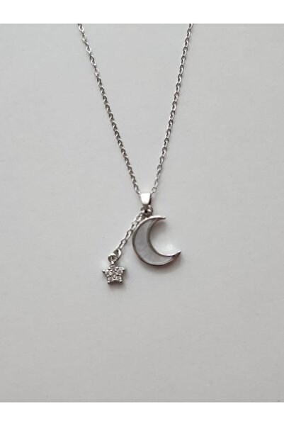 Moonlit Star Ay Yıldız Paslanmaz Çelik Stainless Steel Kolye