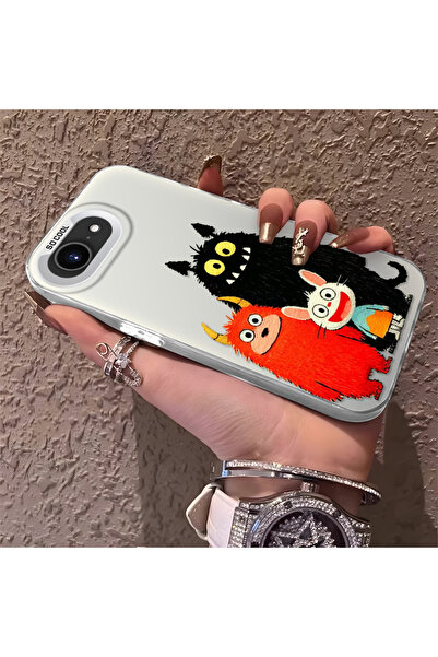 Hontinga iPhone 16E Compatible Phone Case Hard Shell Shock-Proof Black Cat Case