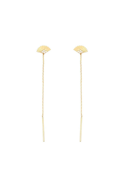 Bijuteria SORELLY 14k Gold Wire Earrings with White CZ Stones