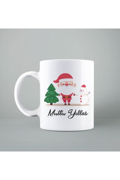 Mio Life كوب أبيض مطبوع عليه سنة جديدة سعيدة