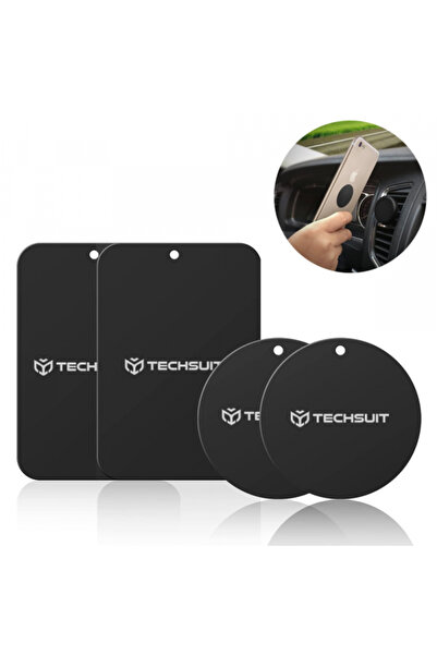 Techsuit Μεταλλικό αυτοκόλλητο MP04 4 σε 1, μαύρο