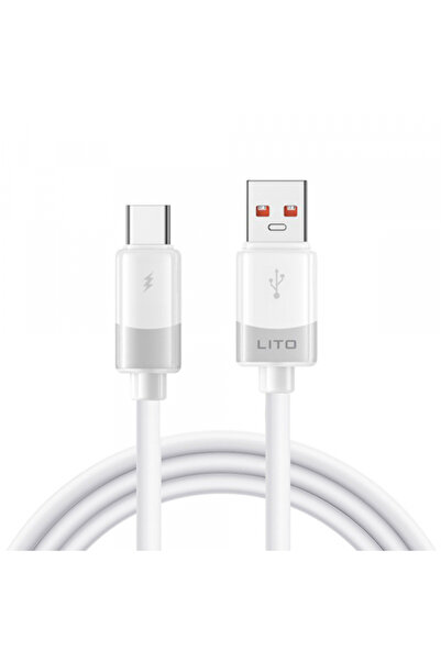 Lito USB-A - USB-C Data and Charging Cable LD07, 18W, 1m, White