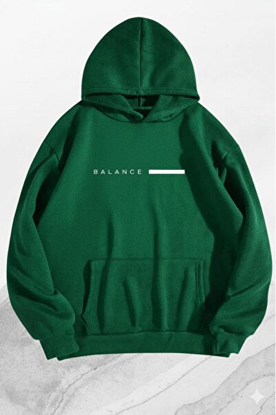 CAST COLLECTİON Унисекс зелена блуза с качулка и принт