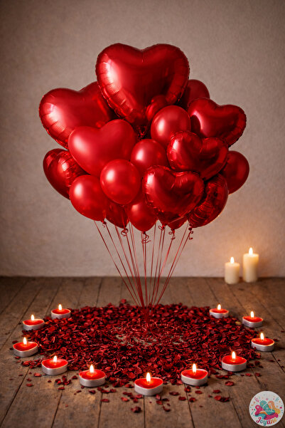 Joyane Sevgililer Günü Elite Kalp Balon Seti - 28 Parça Folyo&Lateks Balon & ...