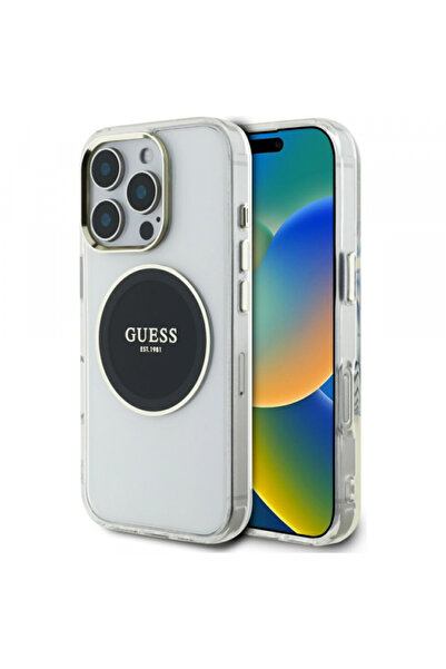 Guess Husa MagSafe pentru Apple iPhone 16 Pro, Guess, IML Metal Colored Circl...