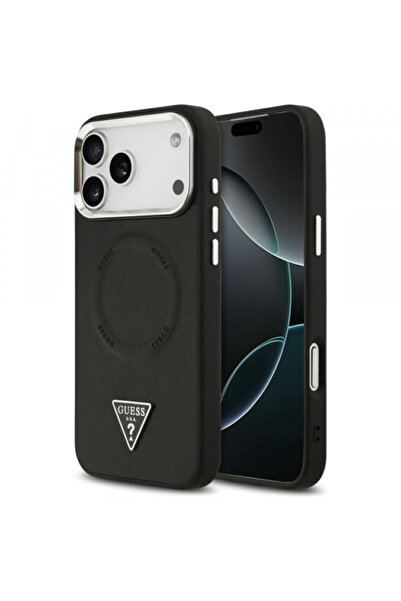 Guess Husa MagSafe pentru Apple iPhone 17 Pro Max, Guess, Triangle Logo, Neag...