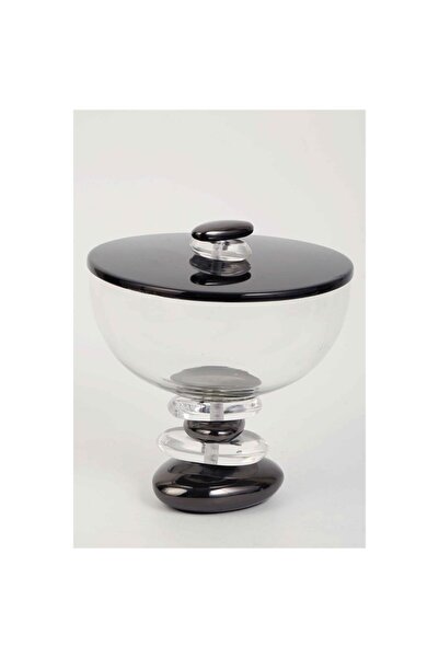Vitale Volkan Black Glass Sugar Bowl 15*15*14 cm Mtfk.0163