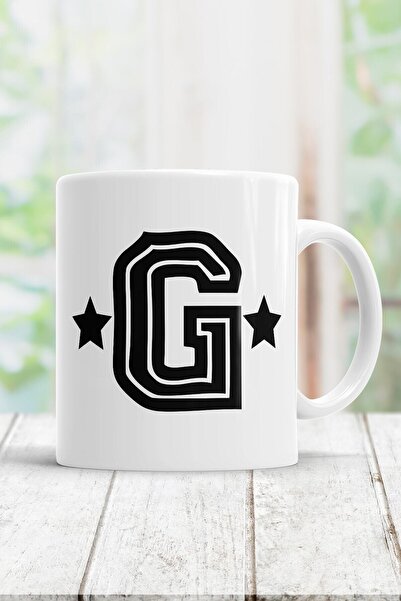 Mio Life White Letter G Printed Mug