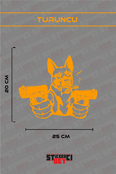 STİCKERCI BEY ملصق سيارة على شكل كلب مسلح ودراجة نارية وكمبيوتر محمول وخوذة (...