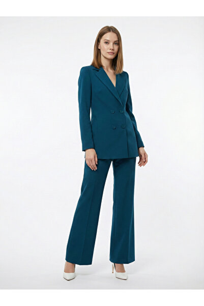 Esra Semiz Petrol Mavisi Blazer Ceket