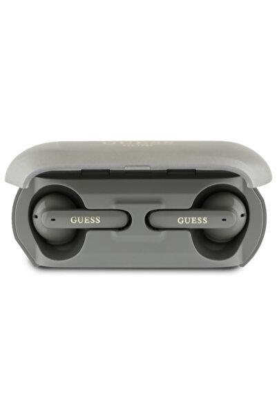 Guess Handsfree Bluetooth Elongated Metallic Printed Logo, TWS, Gri