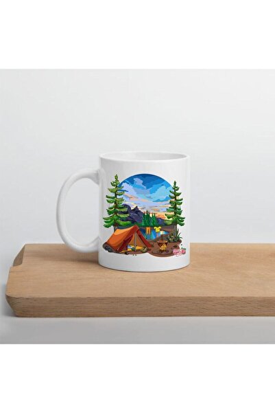 Mio Life Camping and Nature Themed Printed White Mug