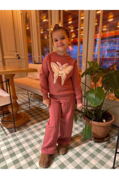 Yale Kids Kız Çoçuk Keşebek Nakışlı 2’Li Takım