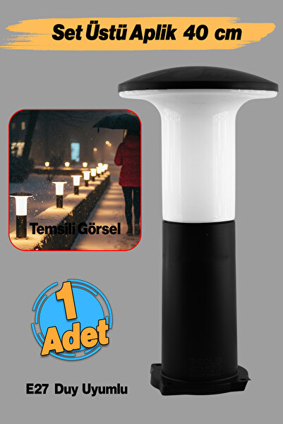 Badem10 Mushroom Type Flat Plastic Street Garden Sconce 40 cm Lamp Lighting Garden Wall Countertop Fixture E27 Lampholder