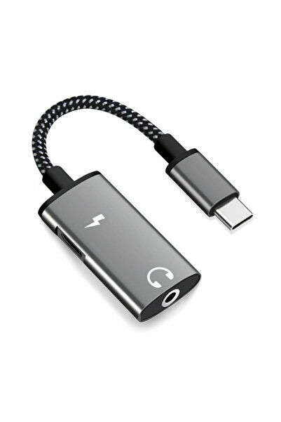 Techsuit Adaptor audio USB-C - USB-C / 3.5mm AC22 AcustiCore, Gri