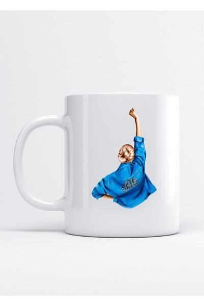 Mio Life كوب بورسلين مطبوع عليه امرأة قوية