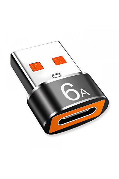 Techsuit Adaptor OTG USB-C - USB-A A4 HyperPort, Negru Portocaliu