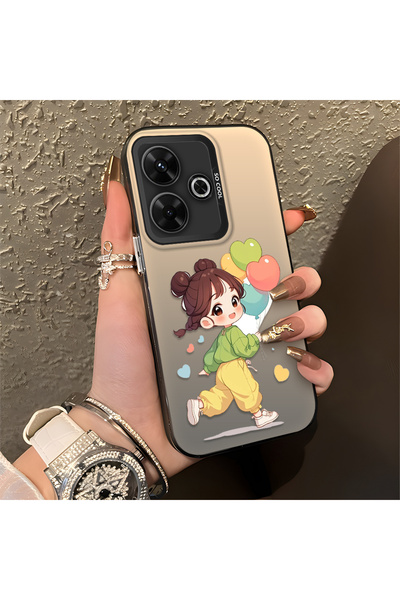 Hontinga حافظة متوافقة مع هاتف Redmi 13X، حافظة هاتف صلبة مضادة للسقوط، فتاة ...