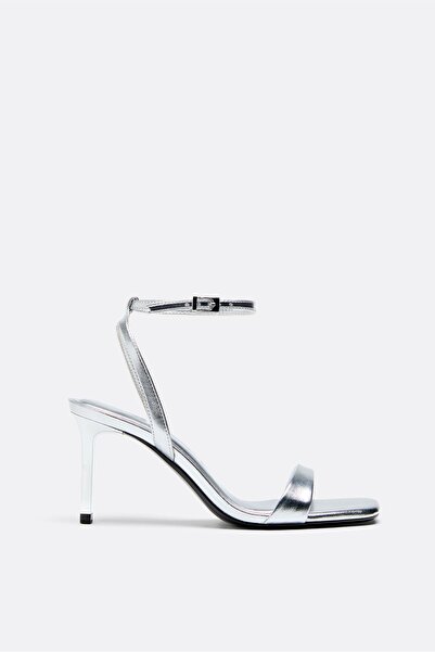 Stradivarius Metallic effect heeled sandals