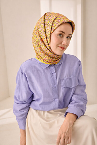 Silk Home Tivil Pure Silk 11479 - 52444 Yellow Pink Abstract Pattern