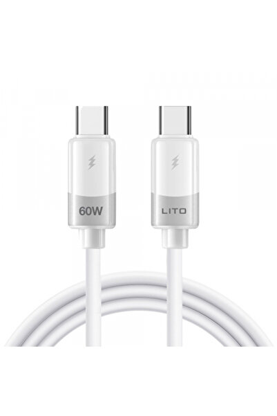 Lito USB-C - USB-C LD07 Data and Charging Cable, 60W, 1m, White