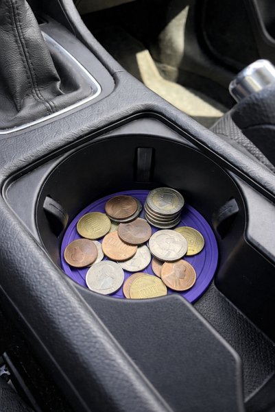 ozzen Car Coaster Silicone In-Car Anti-Slip Mat Phone Money Material Holder Lila Color 65 mm
