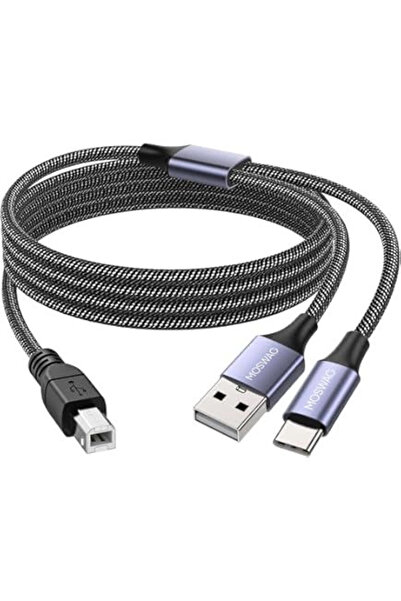 shopwave ZR361 Ads 501 Type-C 2 İn 1 Yazıcı Kablosu