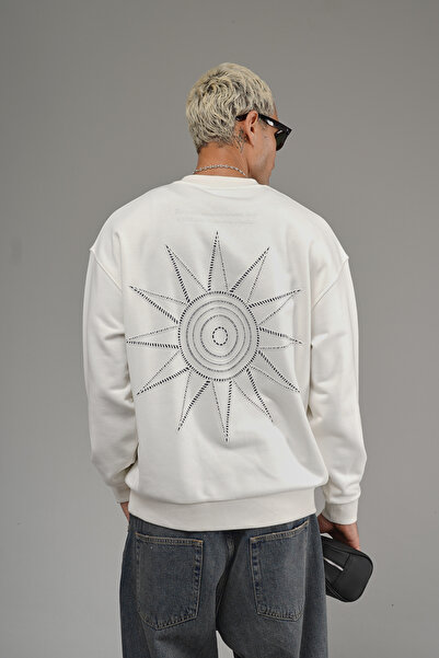 Butik Trend Biz Oversized Crew Neck Back Printed Men's Sweatshirt