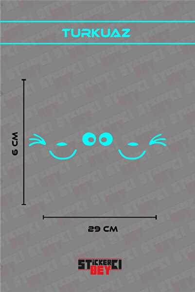 STİCKERCI BEY ملصق سيارة على شكل خوذة دراجة نارية مع رسومات للعين واليد (قص ب...