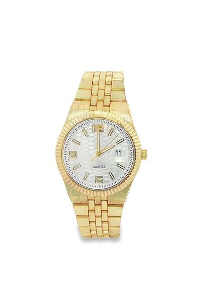 Bijuteria SORELLY Ceas bărbătesc auriu cu cadran rotund 32mm