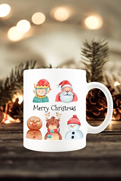 Mio Life White New Year Concept Christmas Character Printed Mug