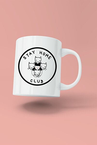 Mio Life Stay Home Club Printed Porcelain Mug