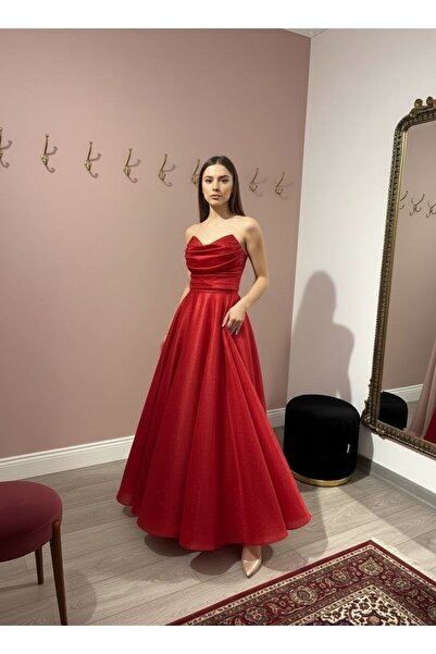 Butik Kırmızı Açık Abiye