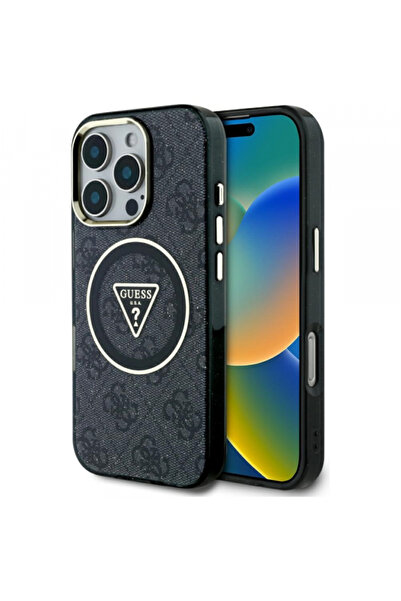 Guess Husa MagSafe για Apple iPhone 16 Pro, Guess, IML Glitter 4G Circle Tria...