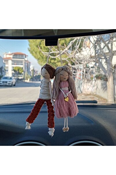 Crystal Coza Makrome Bebek Araba Aynası Süsü – El Yapımı Sevimli Dekor