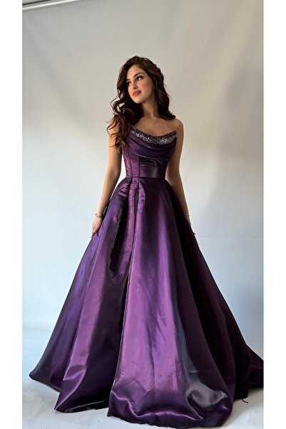 AYŞENUR DİNÇER Aurora Abiye Mor