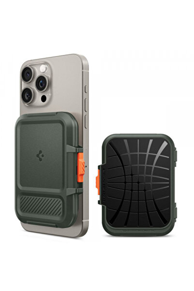 Spigen Portofel Magsafe, Spigen, Lock Fit, Verde