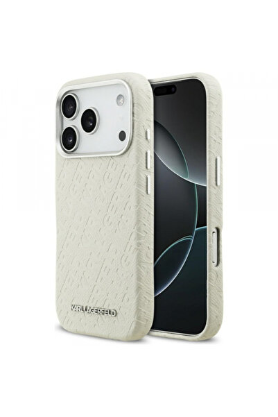 Karl Lagerfeld MagSafe Case for Apple iPhone 17 Pro, Karl Lagerfeld, FW Stamped Karl, Beige