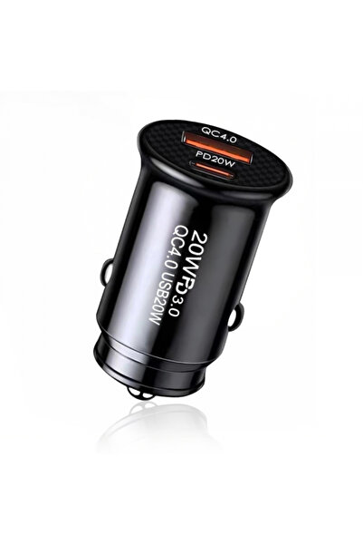 Techsuit Incarcator Auto C4 MiniFuseX, 20W, 3A, 1 x USB-A - 1 x USB-C, Negru