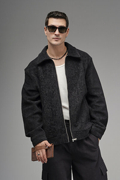 Butik Trend Biz Oversized Men's Zippered Cashmere Jacket