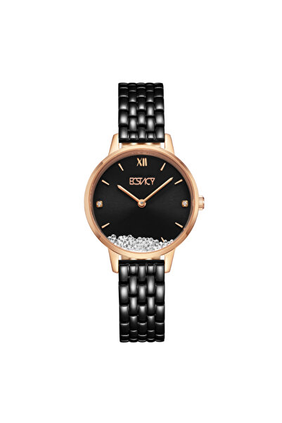 ECSTACY Women's Analog Black Dial Watch - E23505-KBBB