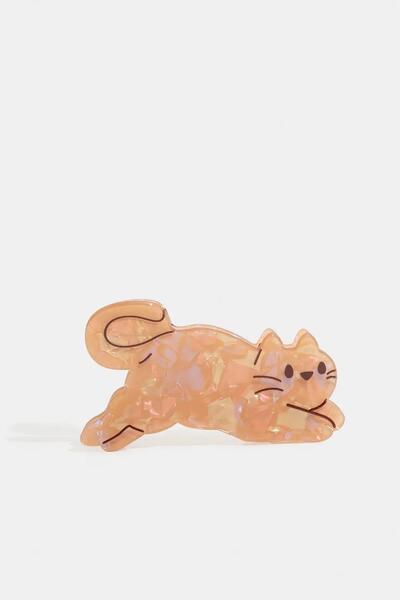 New Obsessions Acetate Pearlescent Cat Clasp Buckle