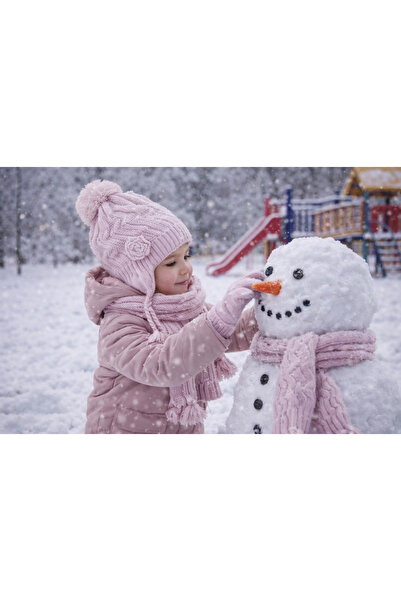 Monkabox 4-8 Lilac Rose Girl's Scarf and Beanie Set