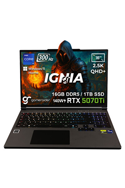 GameRaider IGNIA GR16 i9-14900HX 16GB DDR5 1TB SSD RTX 5070Ti 12GB 140W 16 in...