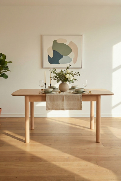 Woodenbend Elena Natural Ahşap 80x120 cm – Açıldığında 80x150 cm,Bohem & İskandinav Tarz Masa