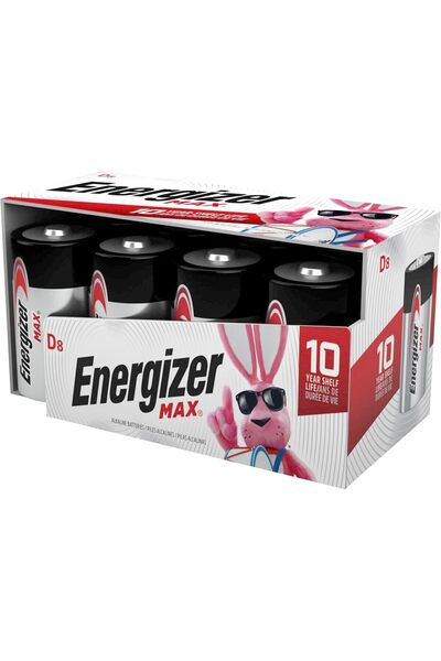 Energizer Max D Cell Batteries, 8 Count
