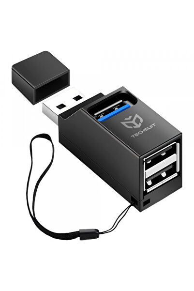 Techsuit Hub USB H11 EchoLink, 3 în 1, Negru