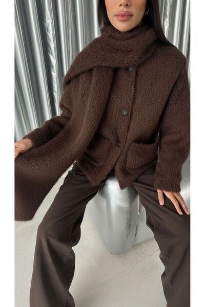 LİBREPRİVE Atkılı Astarlı Kadın Peluş Ceket – Düğmeli, Cepli, Oversize Kışlık...