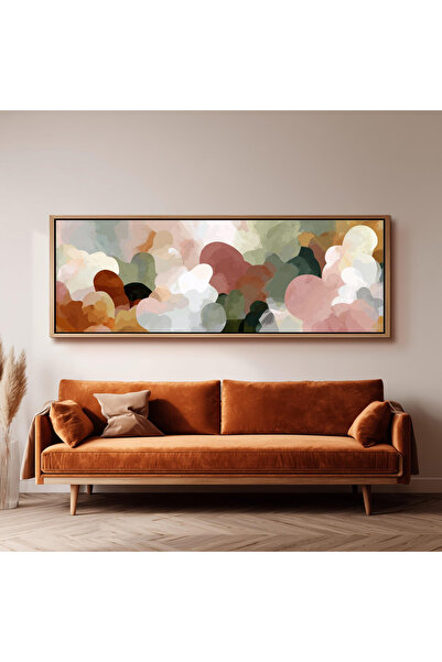 woodhomeworks Tek Parça Gerçek Ahşap Yatay Panorama Çerçeveli Tablo fırça dar...