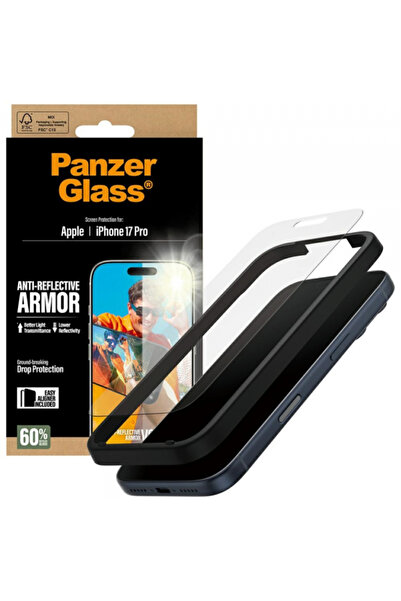 CARE by PanzerGlass® Folie de protectie Ecran Matte PanzerGlass Armor EasyAligner pentru Apple iPhone 17 Pro, Sticla